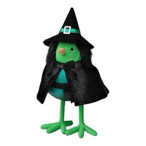 ‘GLOOMER’ Bad Green Witch Bird Figurine‎ with Black Hat and Cape